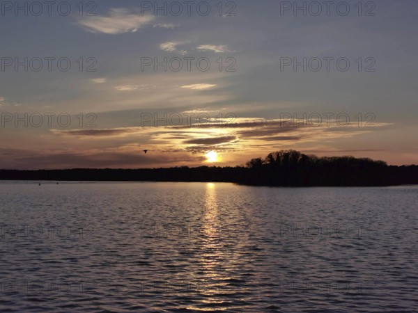 Sunset over a calm lake, Berlin