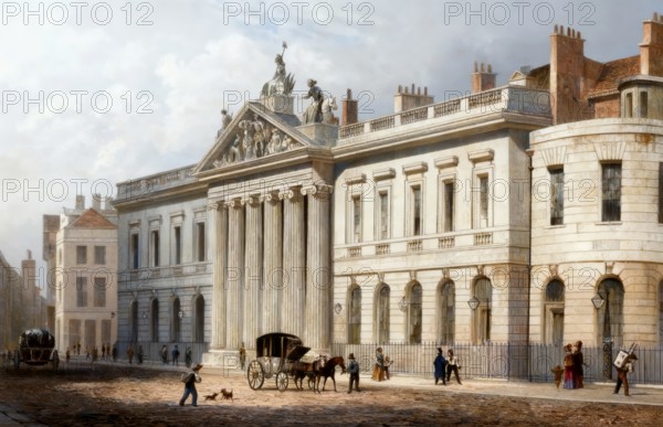 East India House, headquarters of the East India Company, Leadenhall Street, London, England, 19th century