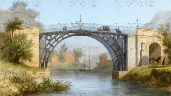 The Iron Bridge, River Severn, Coalbrookdale, Shropshire, England, 19th century