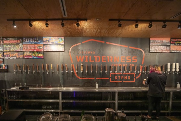 Phoenix, Arizona - A huge variety of beer is on tap at the Arizona Wilderness Brewing Co