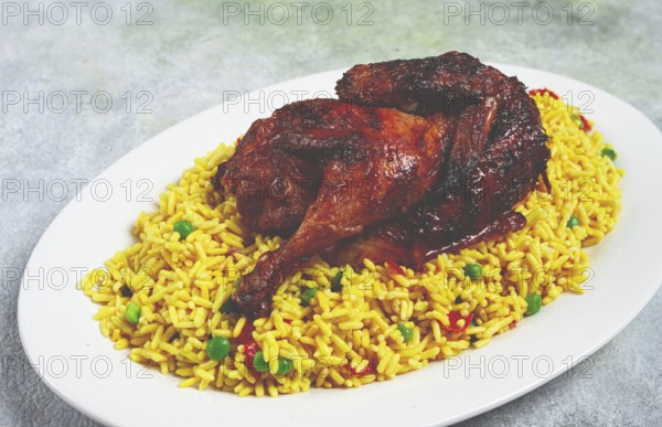 Kabsa, rice with chicken, Saudi Arabian dish, national dish, homemade, no people
