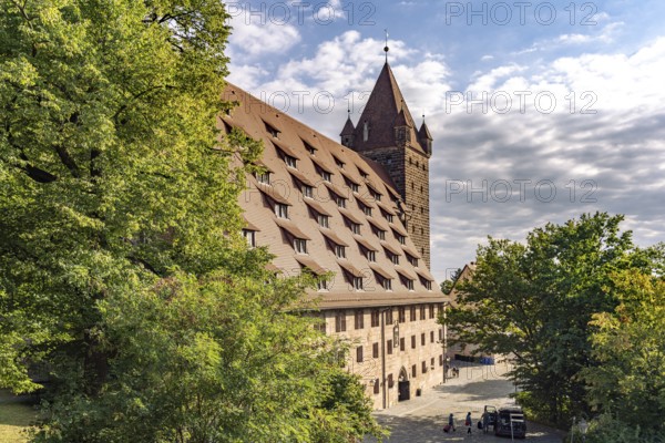 Kaiserstallung und Luginsland tower of Nuremberg Castle in Nuremberg, Bavaria, Germany