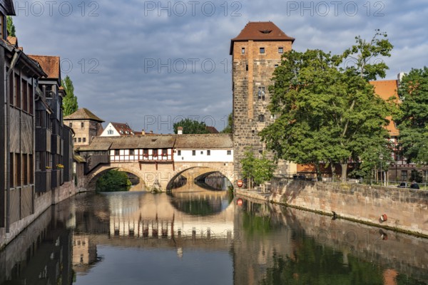 Henkersteg und Pegnitz, Nuremberg, Bavaria, Germany