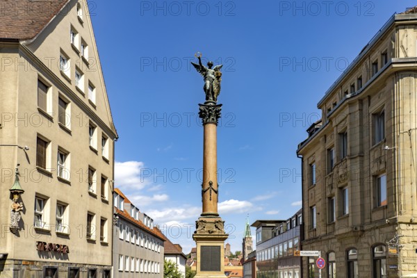 The Köpfleinsberg war memorial in the old town, Nuremberg, Bavaria, Germany