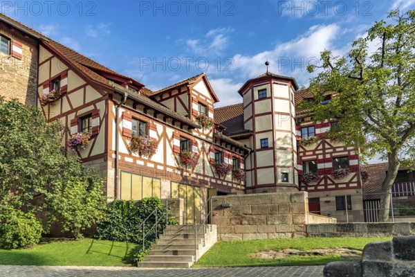 Fachwerk in Nürnberger Burg in Nuremberg, Bavaria, Germany
