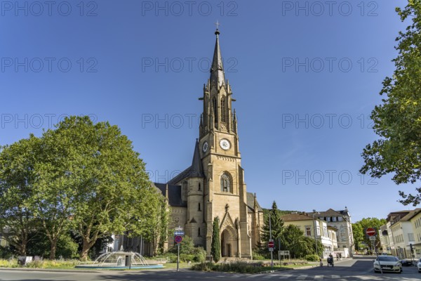 The Sacred Heart Parish Church in Bad Kissingen State Bath, Lower Franconia, Bavaria, Germany