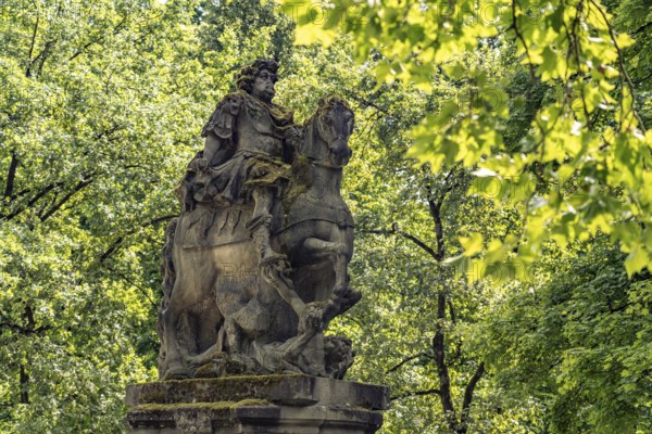 Equestrian statue of Margrave Christian Ernst in Erlangen Castle Garden, Middle Franconia, Bavaria, Germany