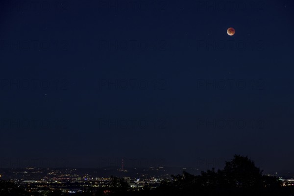 Lunar eclipse on 07.09.2025 over Dresden, Saxony, Germany