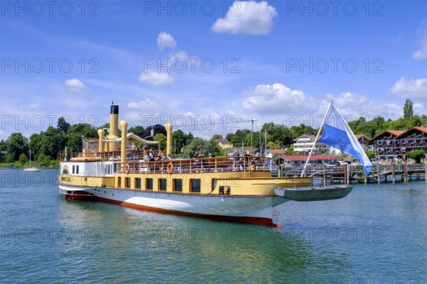 Paddle steamer, Ludwig Fessler, Gstadt am Chiemsee, Chiemgau, Upper Bavaria, Bavaria, Germany