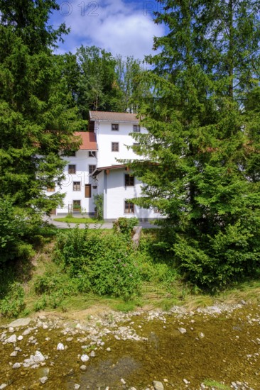 St. Johann Mühle, Vogling, an der Roten Traun, bei Siegsdorf, Chiemgau, Upper Bavaria, Bavaria, Germany