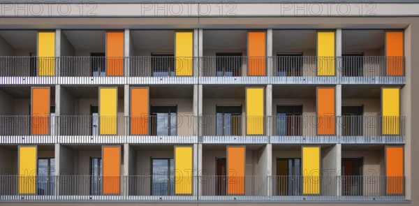 Apartments for rent with balcony and colorful sliding areas, Erlangen, Middle Franconia, Bavaria, Germany
