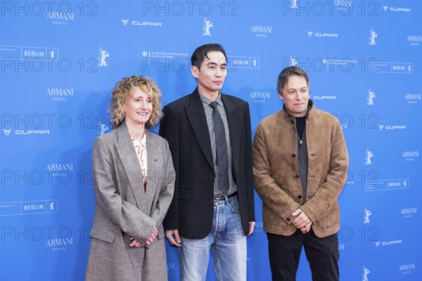 Tricia Tuttle, Hang Chong and Sean Baker in front of the premiere of the film Everything Everywhere All At Once at the Berlinale in Berlin's Zoo Palast on 13.02.2026. The 76th Berlin International Film Festival will take place from February 12 to 22, 2026