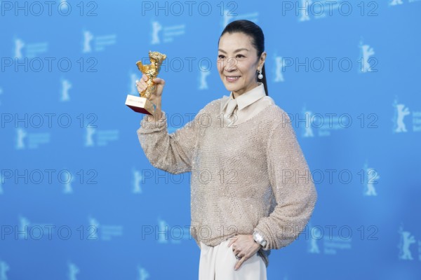 Michelle Yeoh with the Golden Bear at the photo call at the Hyatt Hotel Berlin on 13.02.2026. The 76th Berlin International Film Festival will take place from February 12 to 22, 2026