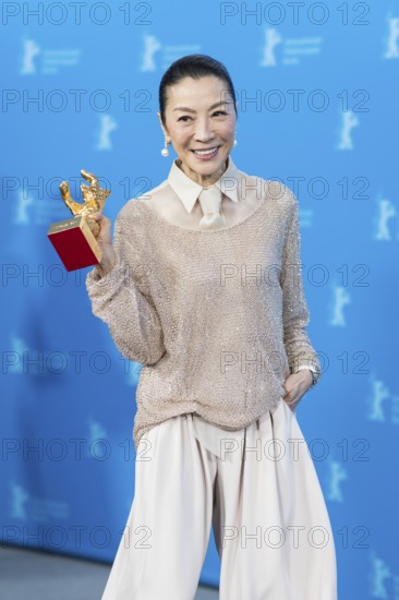 Michelle Yeoh with the Golden Bear at the photo call at the Hyatt Hotel Berlin on 13.02.2026. The 76th Berlin International Film Festival will take place from February 12 to 22, 2026