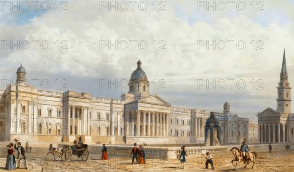 The National Gallery, Trafalgar Square, City of Westminster, London, England, 19th century