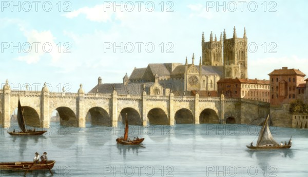 Westminster Bridge, bridge over the River Thames, 18th century, London, England, United Kingdom