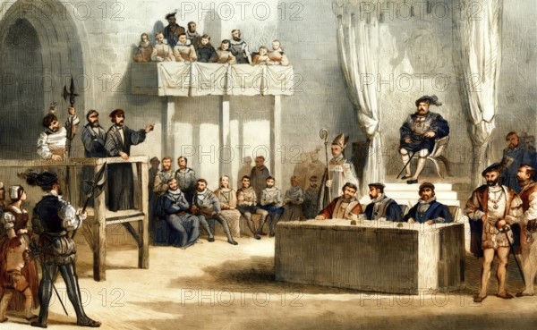John Lambert's Trial Before King Henry VIII, Westminster, England, 1538