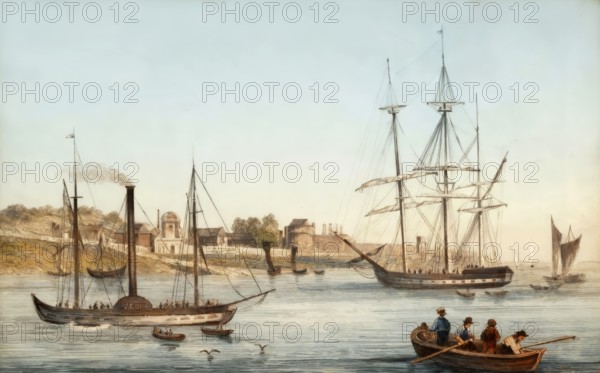 Tilbury Fort, Tilbury, Essex, England, sailing boats, 19th century