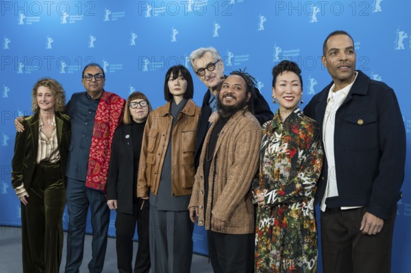 The Berlinale jury members (from left to right) Shivendra Singh Dungarpur, Ewa Puszczynska, Bae Doona, Wim Wenders (jury president), Min Bahadur Bham, Hikari and Reinaldo Marcus Green at a photocall at the Berlinale in Berlin on 12 February 2026. The 76th Berlin International Film Festival will take place from 12 to 22 February 2026