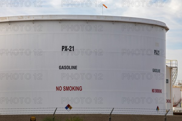 Phoenix, Arizona - A gasoline fuel tank owned by Kinder Morgan, one of dozens of gasoline and other fuel tanks on the west side of the city