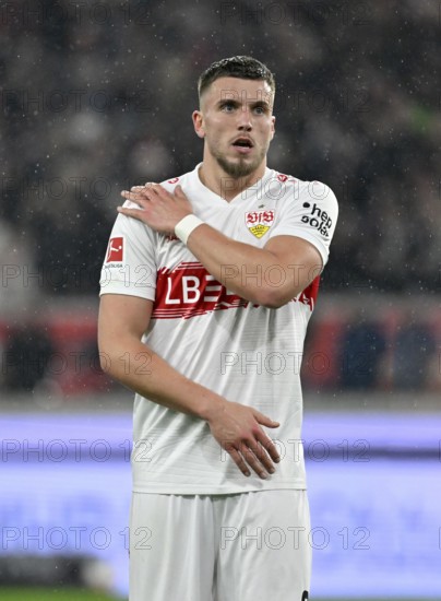 Goal celebration Cheering Ermedin Demirovic VfB Stuttgart (09) Gesture Gesture Washing Football Bundesliga, MHPArena, MHP Arena Stuttgart, Baden-Württemberg, Germany