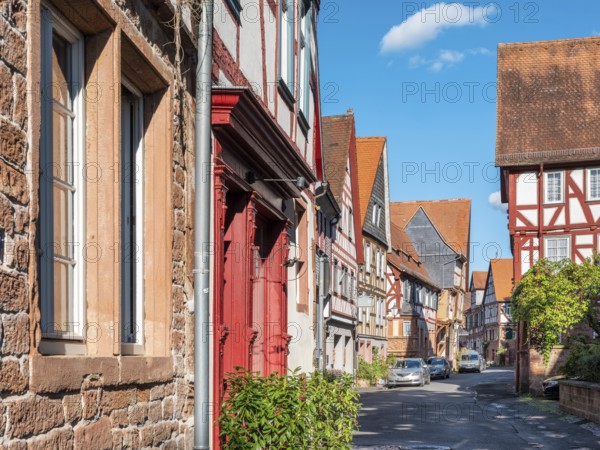 Half-timbered houses in the historic old town of Büdingen, Hesse, Germany