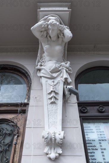 Caryatids at a house, Lviv, Ukraine