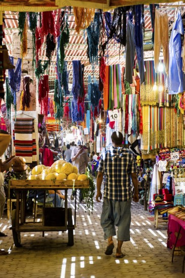 Alley with shops, Souk, Marrakech, Morocco