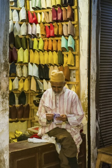 Slipper shop, Souk, Marrakech, Morocco