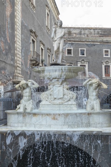 Amenano fountain, Piazza Duomo, Catania, Sicily, Italy