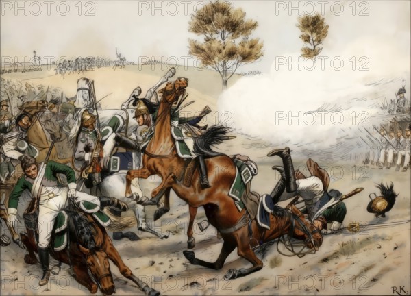 The Prussian Grenadier Battalion Prince August on 28 October 1806 Prenzlau, Germany, Napoleonic Wars, historical painting