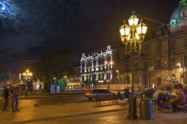 Nocturnal street scene, Lviv, Ukraine