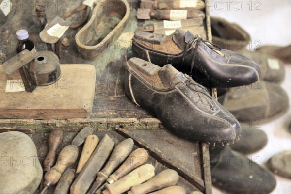 Museo della Civiltà Contadina, farmer's museum, shoemaker's workshop, La Rocca, Novellara Castle, Emilia-Romagna, Italy