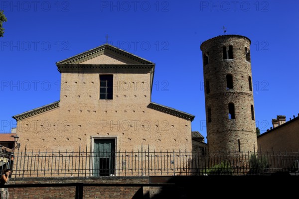 Basilica of Santa Maria Maggiore, Chiesa di Santa Maria Maggiore, with campanile from the 9th or 10th century, Ravenna, Emilia Romagna, Italy