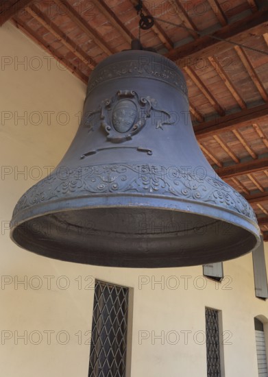 Bell, prop from the film Reverend Don Camillo, Brescello, Emilia-Romagna, Italy