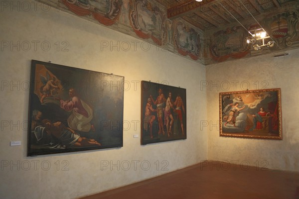 Museum, painting exhibition at La Rocca Castle in the town of Novellara, Emilia-Romagna, Italy