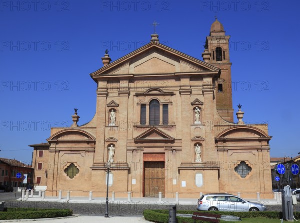 Santo Stefano Collegiate Church in Piazza Unita in the city of Novellara, Emilia-Romagna, Italy