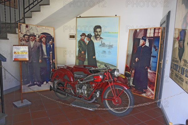 Brescello, Museum of Don Camillo and Peppone films, here the Peppone motorcycle, Guzzi 500 Sport, Emilia-Romagna, Italy