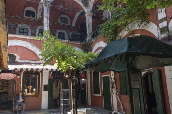Istanbul, Turkey. June 23rd 2025. Traditional architecture of Zincirli Hani, a former caravansary where jewelry is now produced inside the Grand Bazaar, Istanbul, Turkey