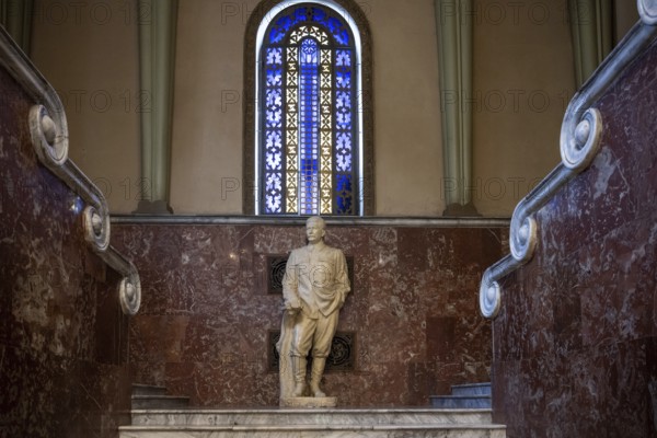 Gori, Georgia. September 9th 2025. A marble statue of Joseph Vissarionovich Stalin, Soviet politician and revolutionary who led the Soviet Union from 1924 until 1953 an exhibit in the Stalin Museum, Gori, Georgia