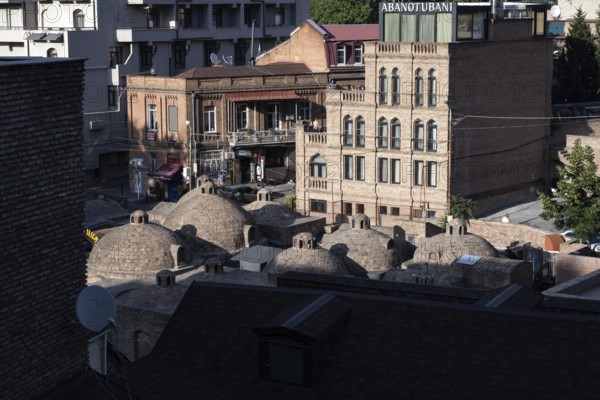 Tbilisi, Georgia. July 13th 2025. Beautiful traditional Georgian architecture in the Abanotubani or sulfur bath district of Old Tbilisi, Georgia