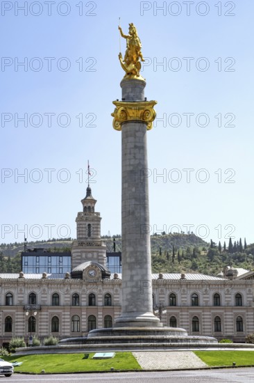 Tbilisi, Georgia. July 11th 2025. Freedom Square or Liberty Square is located in the center of Tbilisi, Georgia, at the eastern end of Rustaveli Avenue and the iconic monument to St George. Tbilisi, Georgia