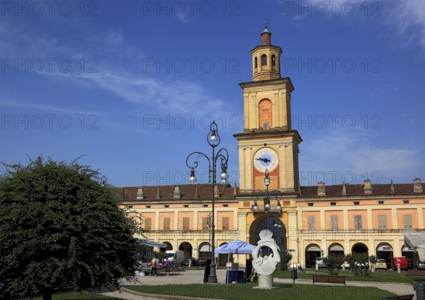 Palace with Torre Civica in the municipality of Gualtieri, Emilia-Romagna, Italy
