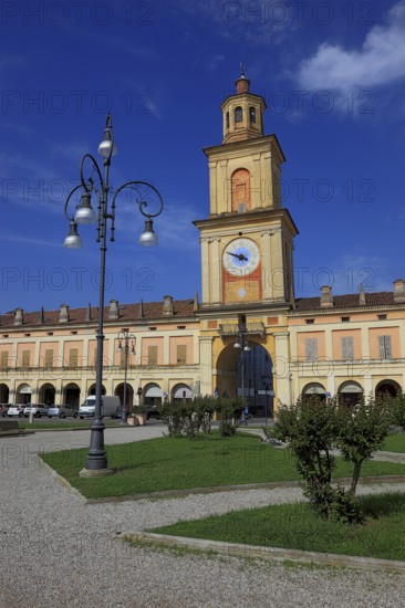 Palace with Torre Civica in the municipality of Gualtieri, Emilia-Romagna, Italy