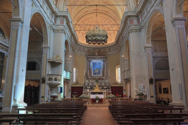 Italy, village of Brescello, interior view of the Brescello church, film set of Don Camillo and Peppone
