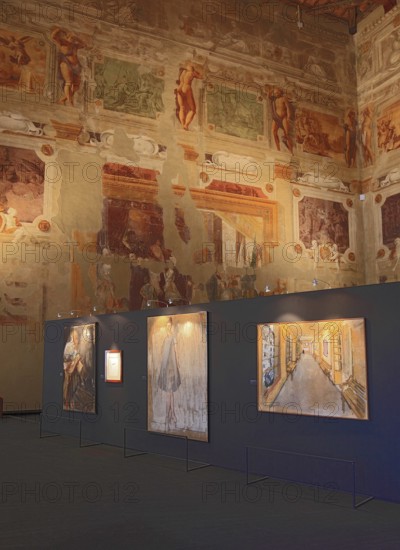 Gualtieri Palace, wall paintings and exhibition at Museo Documentario e Centro Studi Antonio Ligabue, Emilia-Romagna, Italy