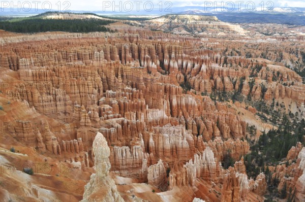 Extensive canyons under cloudy skies show impressive rocks, Bryce Canyon National Park, Utah, USA