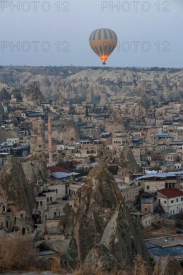 Goreme, Cappadocia, Turkey. November 10th 2017 Hot air balloons over the landscape of Cappadocia, near the village of Goreme, Turkey