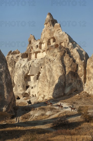 Cappadocia, Turkey. November 8th 2017 Horse trekking through the volcanic landscape of Anatolian Cappadocia, known as the Land of Beautiful Horses