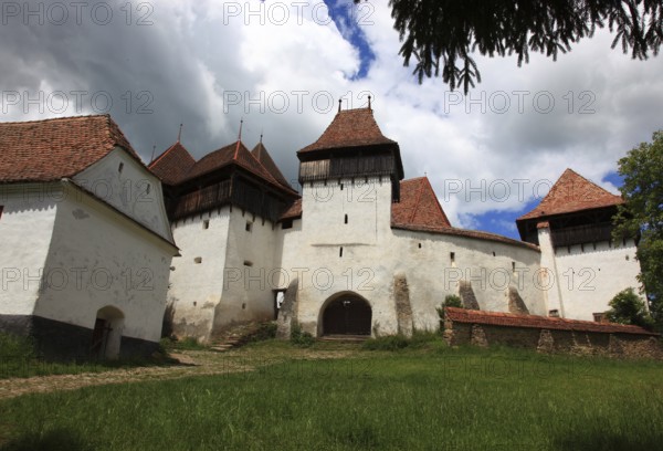 Romania, the fortified church of Viscri, German German Weisskirch a town in the district of Brasov, Transylvania, UNESCO World Heritage Site